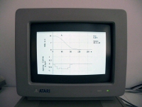 Bereits ab Ende der 1980er-Jahre einsatzfähig: EROSION-2D mit grafischer Ergebnisausgabe, hier auf dem Bildschirm eines ATARI 1040 STE mit einer Taktfrequenz von 8 MHz und 4 MB RAM